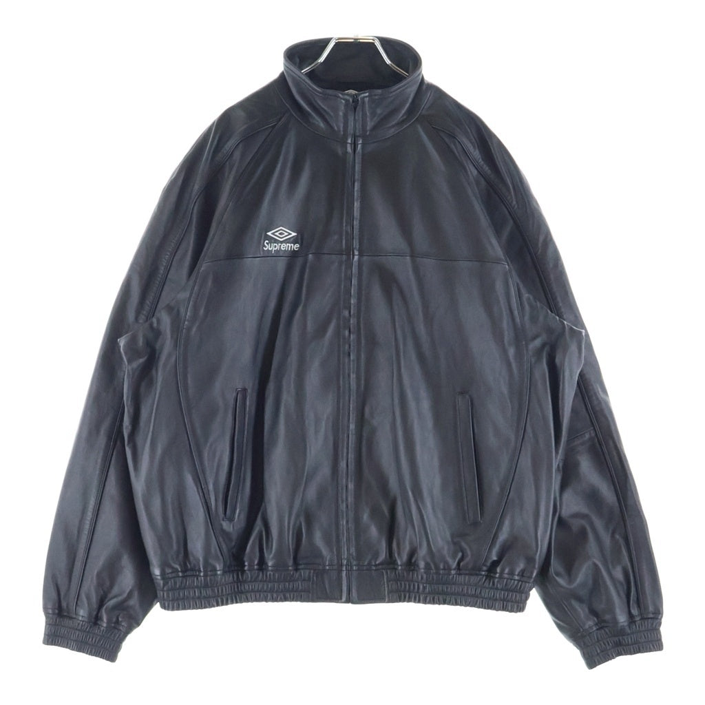 SUPREME(シュプリーム) 25SS ×UMBRO Leather Track Jacket レザー トラック ジップ アップ ジャケット ブラック