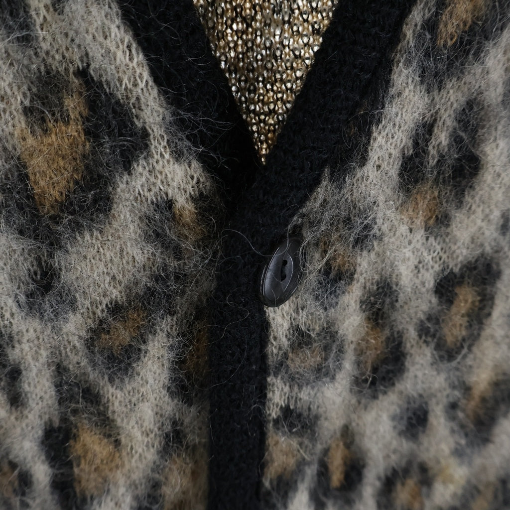 WACKO MARIA(ワコマリア) LEOPARD MOHAIR CARDIGAN レオパード柄 モヘア混 カーディガン ブラウン