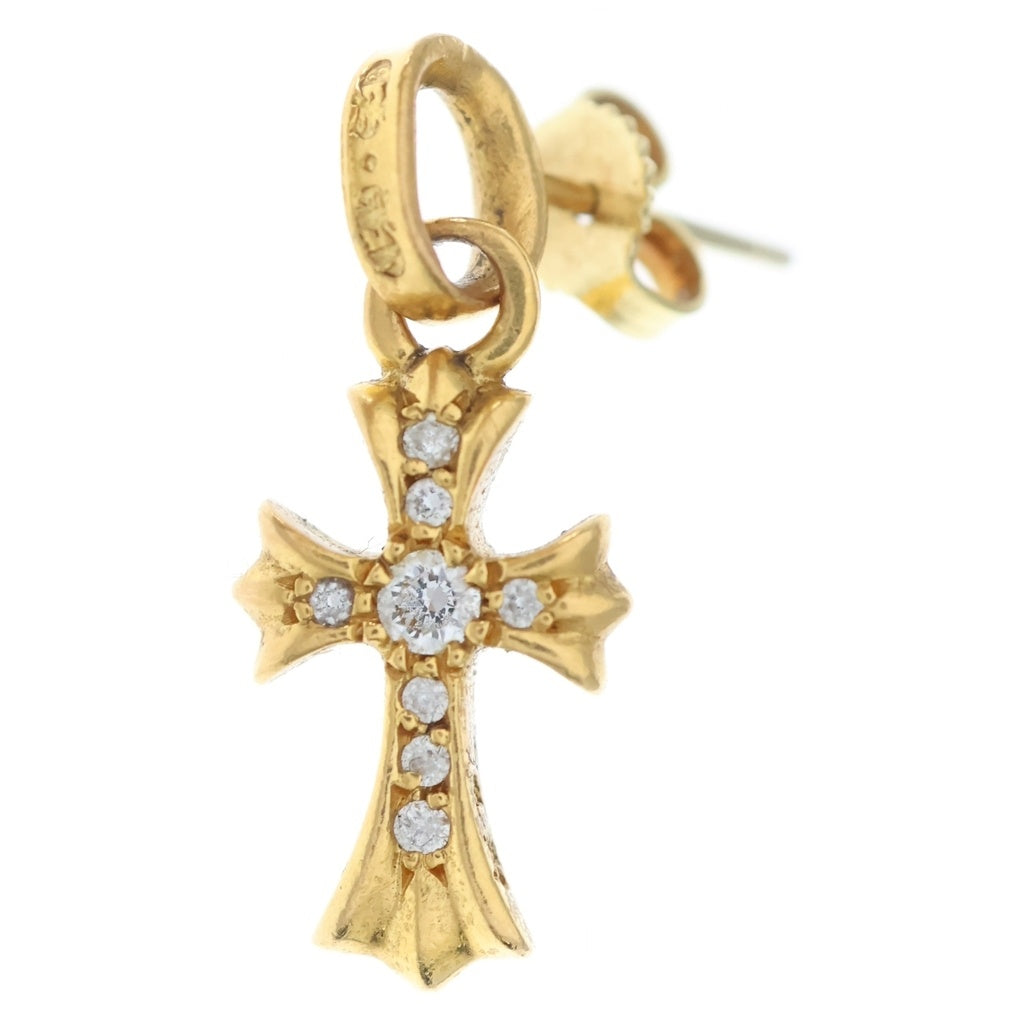 CHROME HEARTS(クロムハーツ) 22K BBY F PPRCHN P/DIA ベイビーファットクロス ドロップピアス PAVEダイヤ ゴールド BCA018