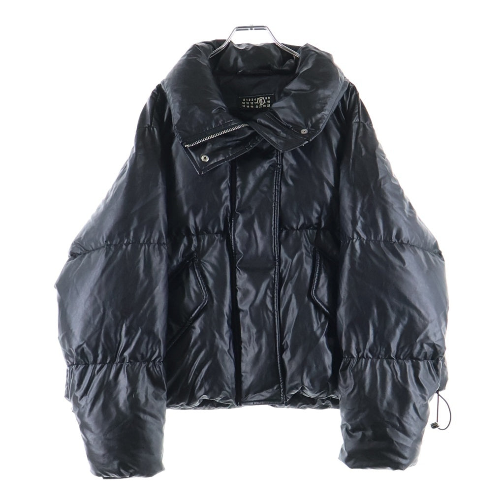 MM6 Maison Margiela(エムエムシックスメゾンマルジェラ) 24AW フェイクレザー ジップアップ ダウンジャケット ブラック S52AM0304
