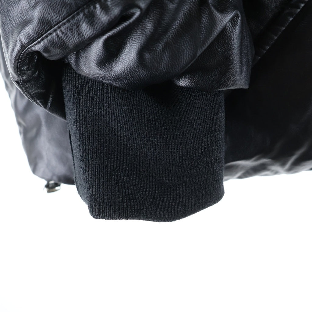 MM6 Maison Margiela(エムエムシックスメゾンマルジェラ) 24AW フェイクレザー ジップアップ ダウンジャケット ブラック S52AM0304