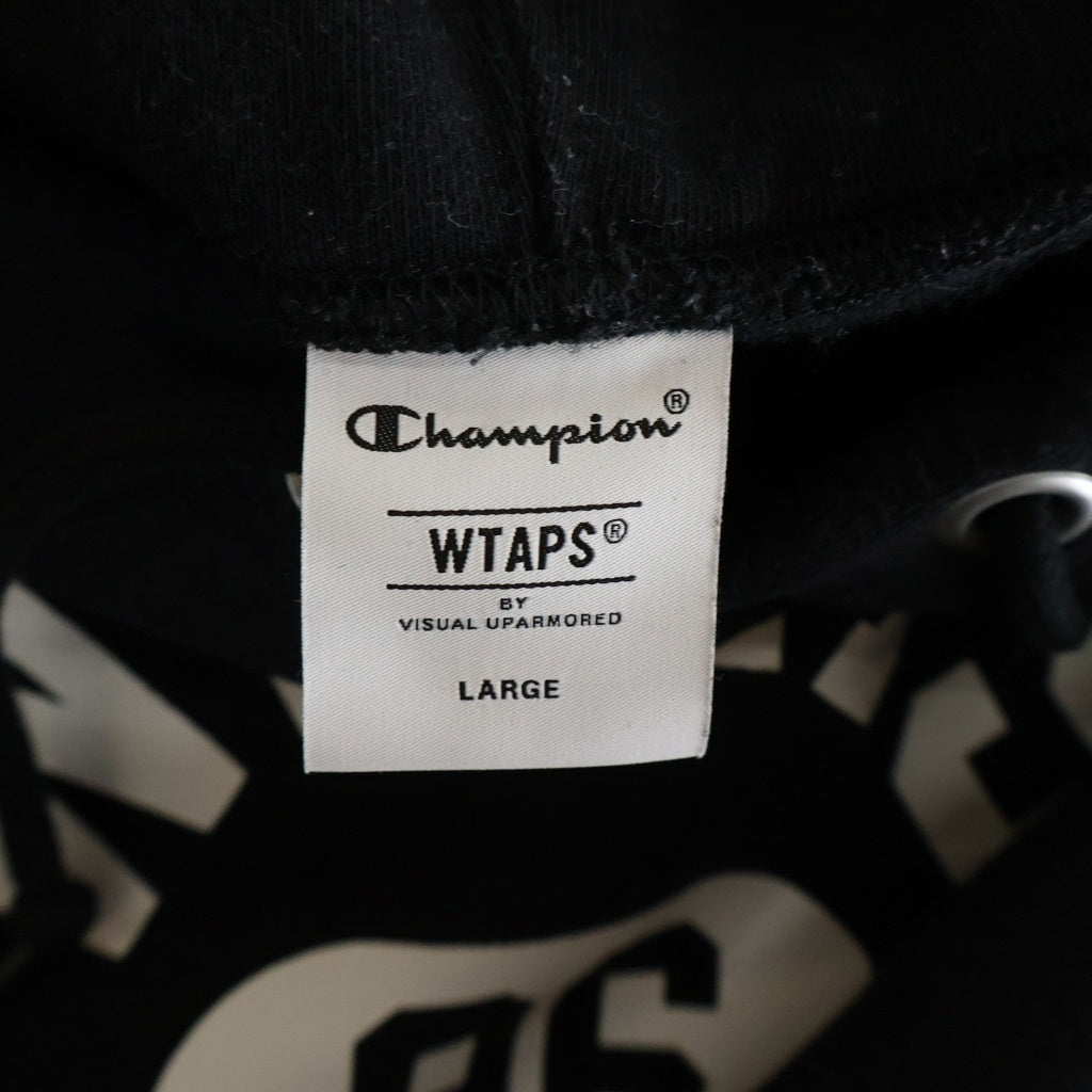 WTAPS(ダブルタップス) 24AW x Champion Academy Hooded チャンピオン アカデミー フーディー スウェット プルオーバーパーカー ブラック 242HBCHD-CSM04S