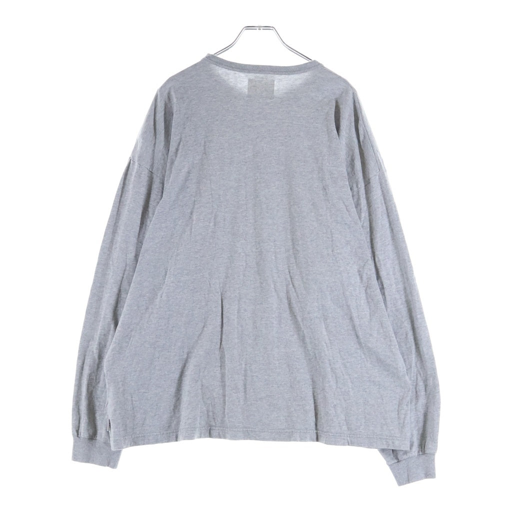 WTAPS(ダブルタップス) 23SS DESIGN 01 LS COTTON COLLEGE クルーネック ロゴプリント 長袖 Tシャツ グレー 231ATDT-CSM03