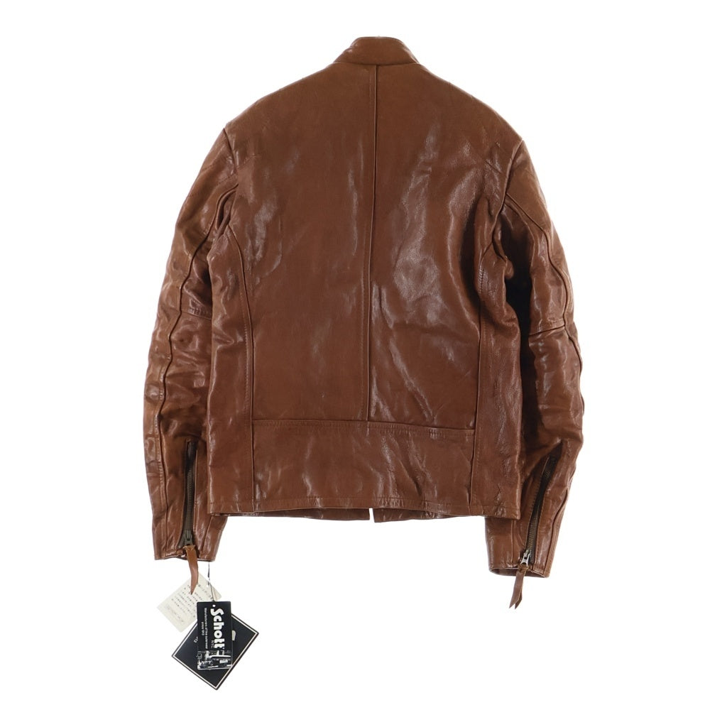 SCHOTT(ショット) LEATHER PADDED RIDERS JACKET ゴートスキン ジップ アップ レザー ライダース ジャケット ブラウン 3151036