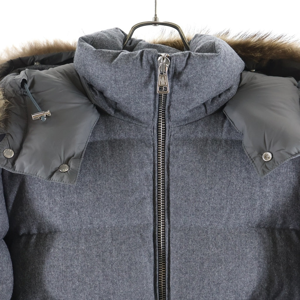 MONCLER(モンクレール) ALLEMAND GIUBBOTTO ファーファー付き ジップアップ ダウンジャケット アウター グレー V0054 E20914091825