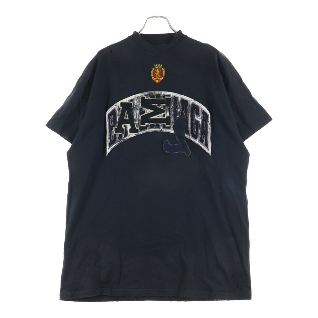 BALENCIAGA(バレンシアガ) 23AW SKATER OVERSIZED クラッシュダスト加工 オーバーサイズ 半袖Tシャツ カットソー ブラック 739028 TOVN2