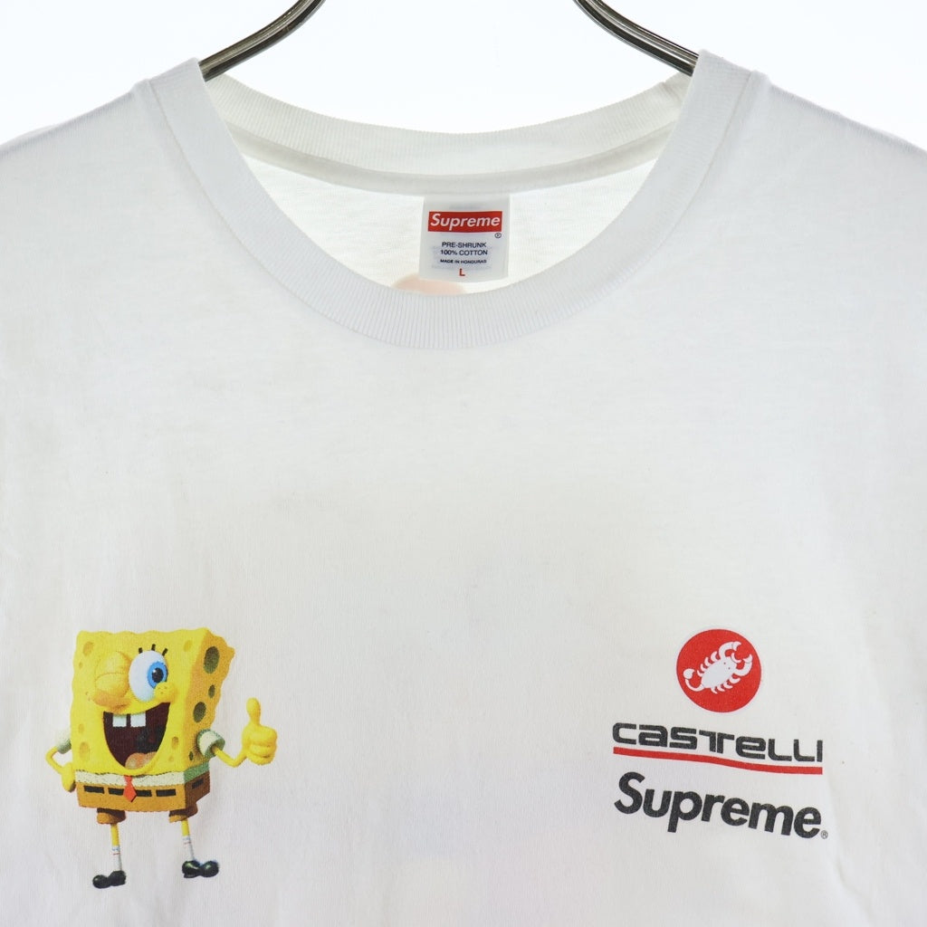 SUPREME(シュプリーム) 25SS x SpongeBob Castelli Racing Tee スポンジボブ カステリ レーシング エルエス クルーネック 長袖Tシャツ ロングスリーブカットソー ホワイト