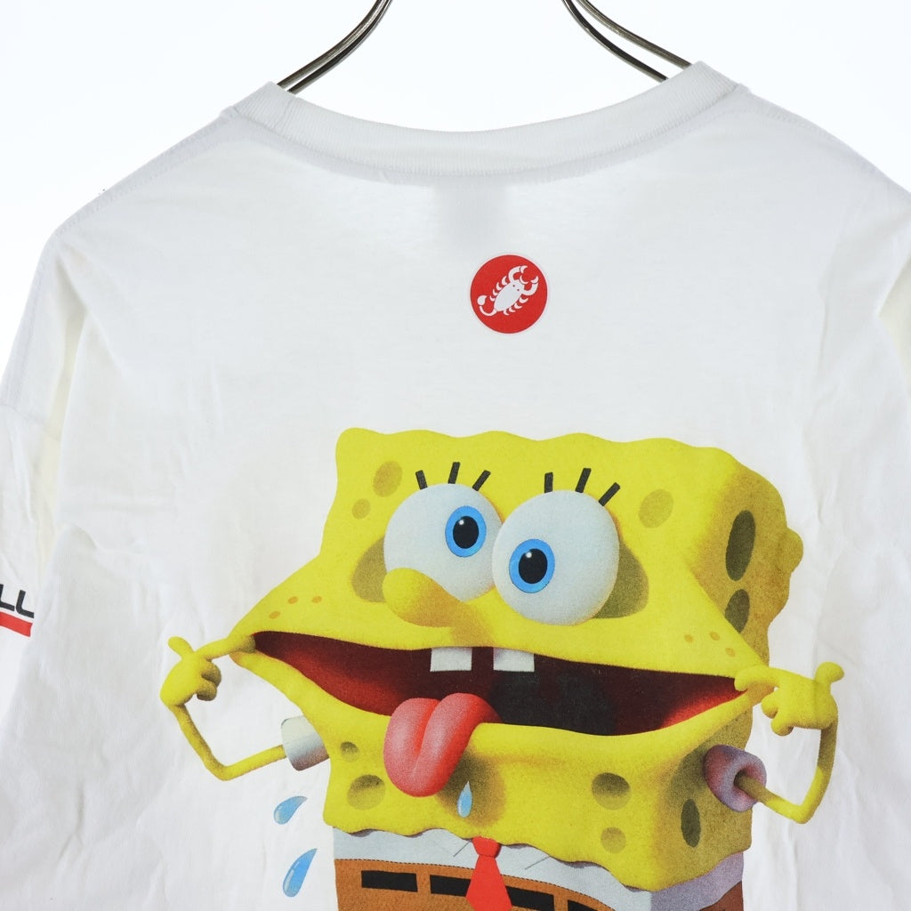SUPREME(シュプリーム) 25SS x SpongeBob Castelli Racing Tee スポンジボブ カステリ レーシング エルエス クルーネック 長袖Tシャツ ロングスリーブカットソー ホワイト