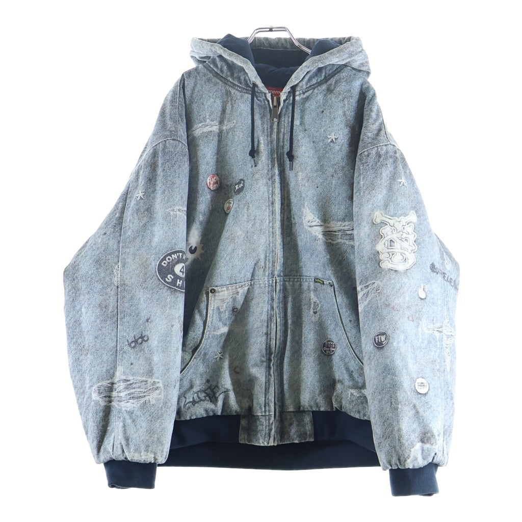 SUPREME(シュプリーム) 24AW HJR Trompe Loeil Hooded Work Jacket トロンプルイユ フーデッド ワークジャケット ブルー