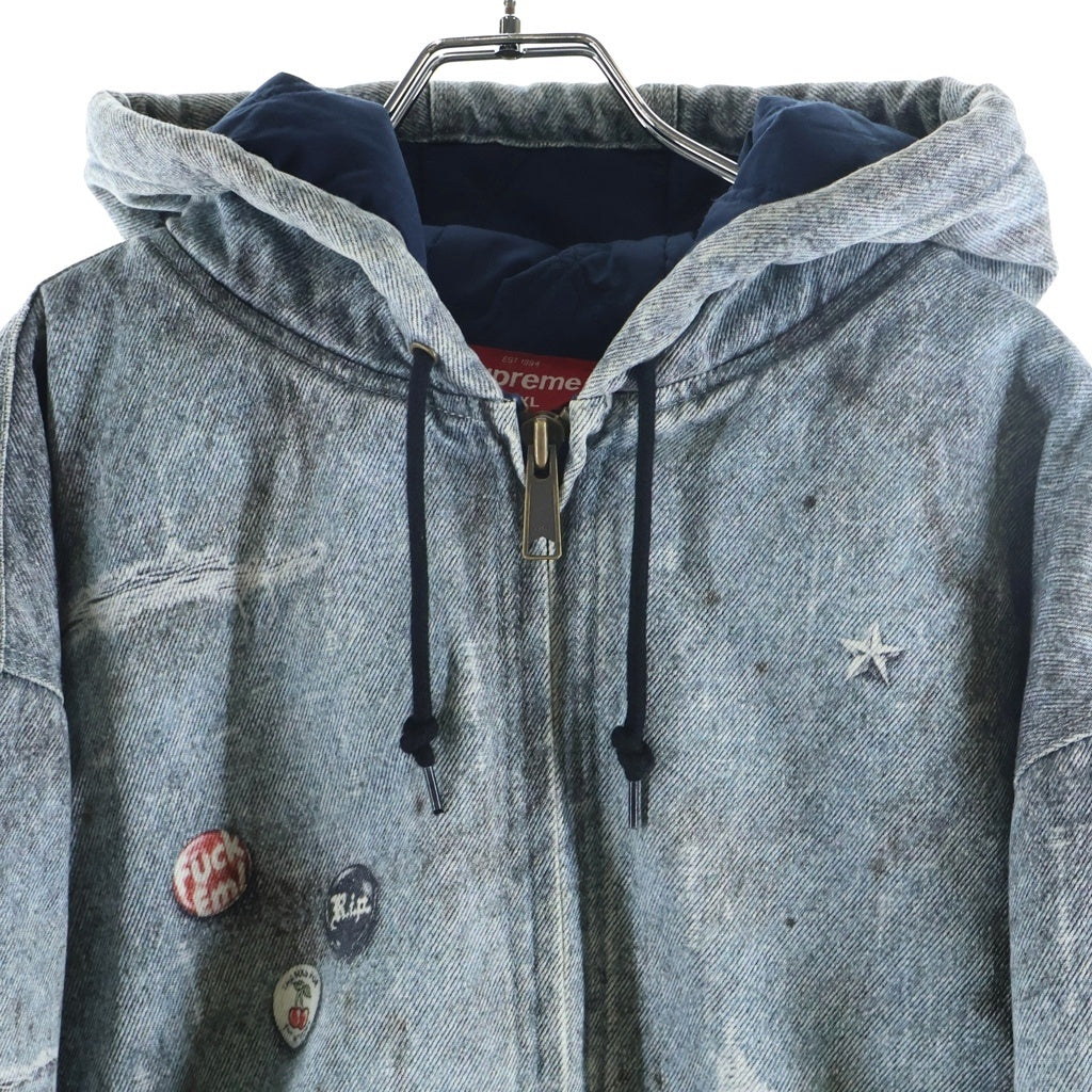 SUPREME(シュプリーム) 24AW HJR Trompe Loeil Hooded Work Jacket トロンプルイユ フーデッド ワークジャケット ブルー