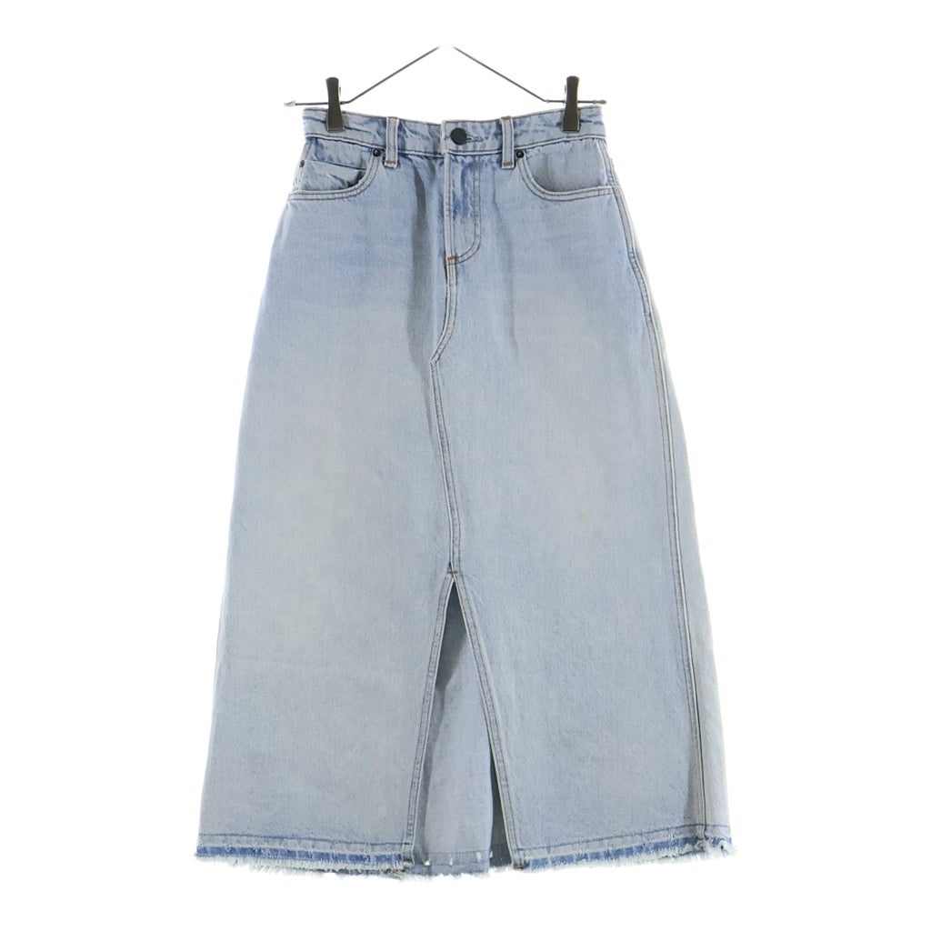 ALEXANDER WANG(アレキサンダーワン) レザーベルトループ デニム ロング スカート レディース ブルー 413908