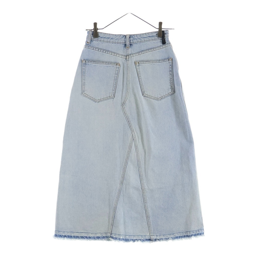 ALEXANDER WANG(アレキサンダーワン) レザーベルトループ デニム ロング スカート レディース ブルー 413908