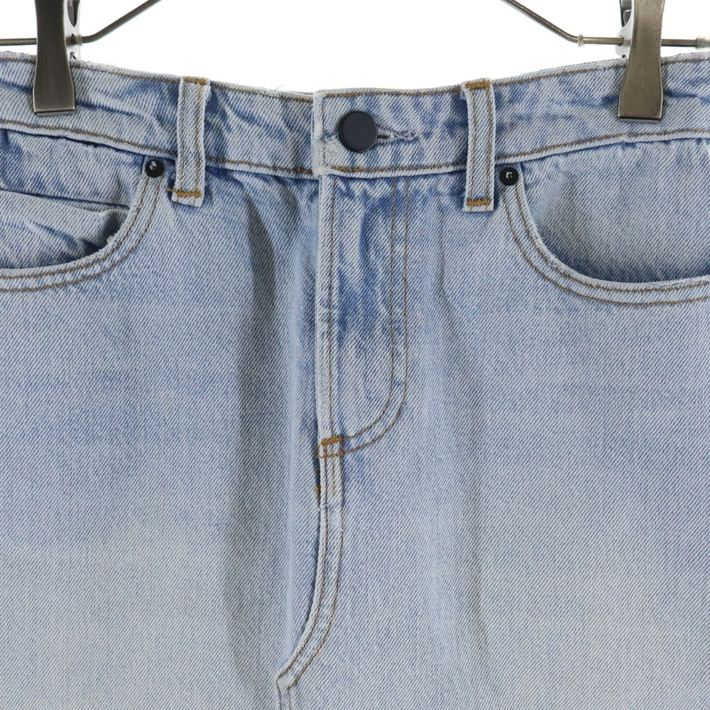 ALEXANDER WANG(アレキサンダーワン) レザーベルトループ デニム ロング スカート レディース ブルー 413908