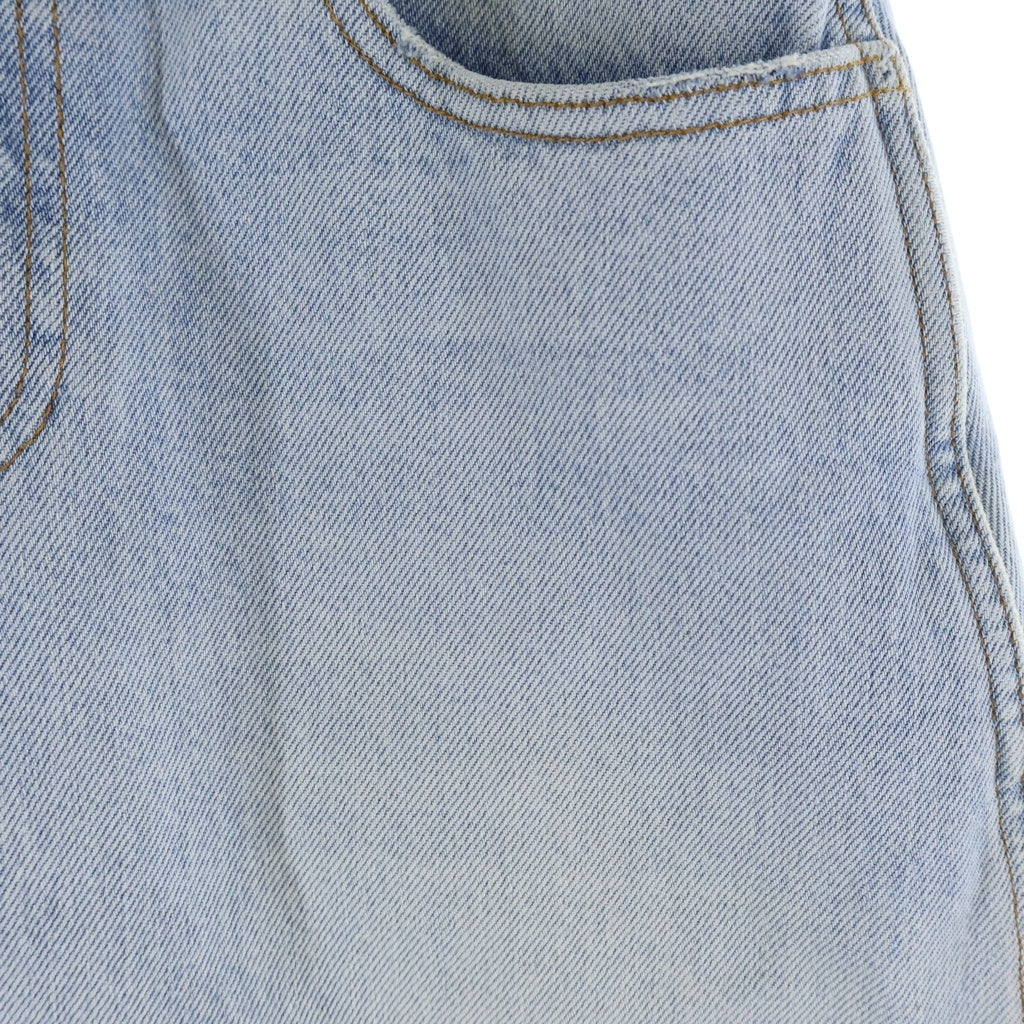 ALEXANDER WANG(アレキサンダーワン) レザーベルトループ デニム ロング スカート レディース ブルー 413908