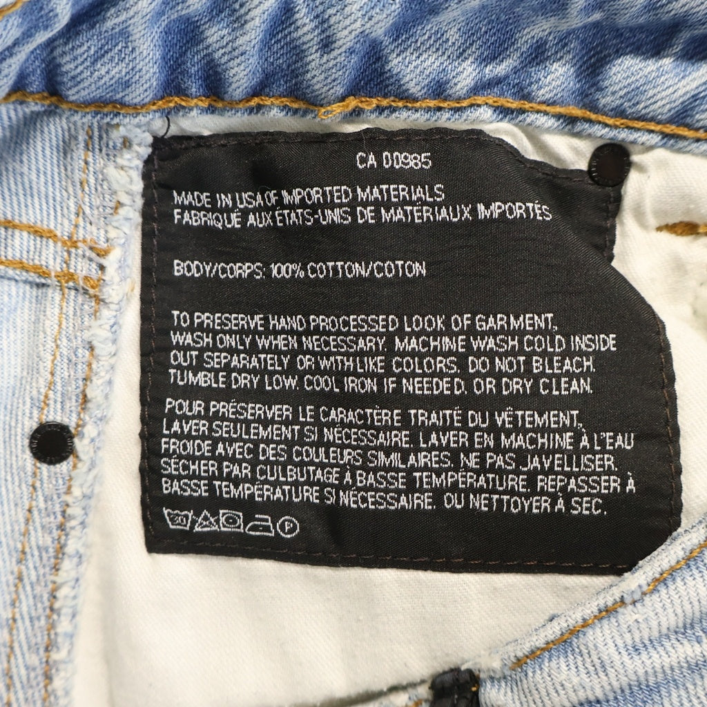 ALEXANDER WANG(アレキサンダーワン) レザーベルトループ デニム ロング スカート レディース ブルー 413908