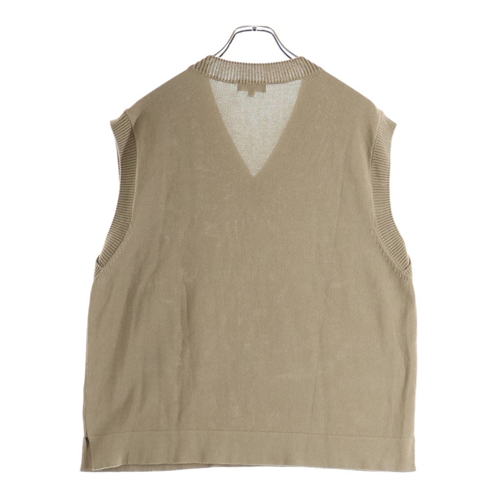 MARGARET HOWELL(マーガレットハウエル) Cotton V neck Knit Vest コットン Vネック ニット ベスト ブラウン 579-3160004