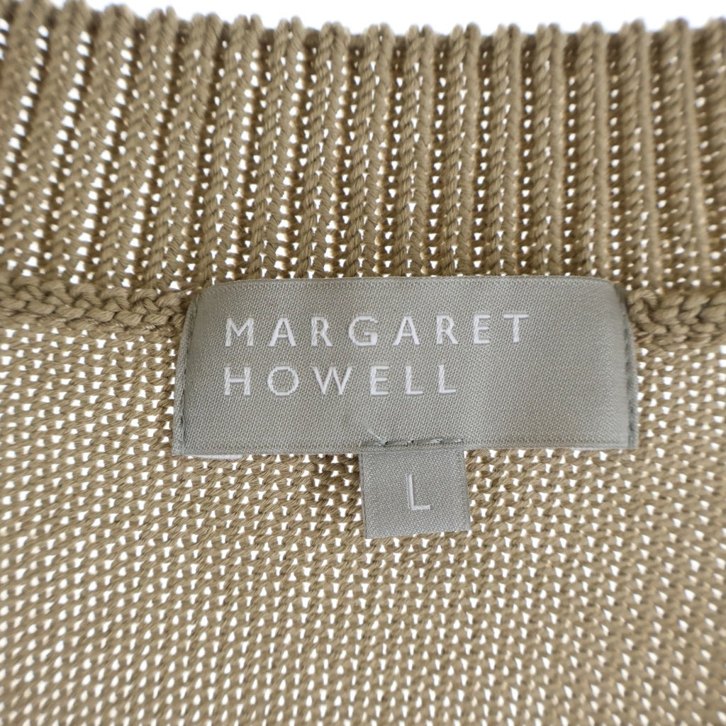 MARGARET HOWELL(マーガレットハウエル) Cotton V neck Knit Vest コットン Vネック ニット ベスト ブラウン 579-3160004