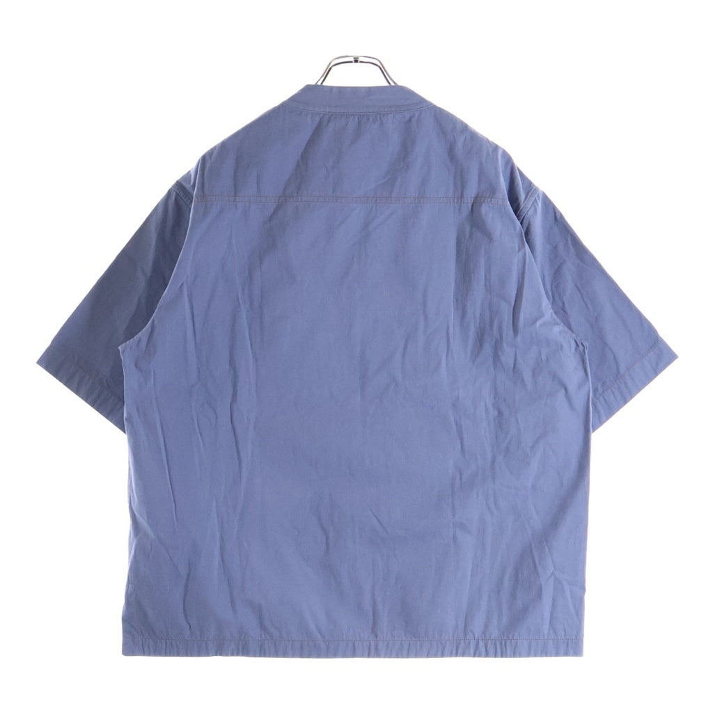 JIL SANDER(ジルサンダー) コントラストステッチ プルオーバー 半袖シャツ ブルー JSMS420618