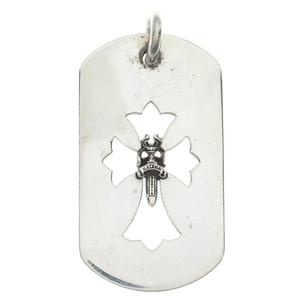 CHROME HEARTS(クロムハーツ) D TAG LRG CROSS DAGG カットアウトクロスダガー ラージドッグタグネックレストップ