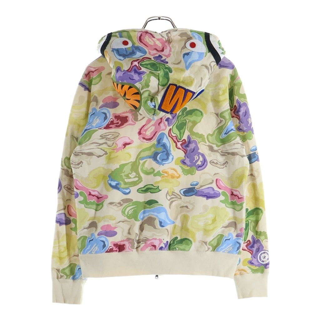 A BATHING APE(アベイシングエイプ) BAPE ART CAMO SHARK HOODIE アートカモ フーデッド ジップアップ シャークパーカー レディース マルチ 001ZPJ802009L