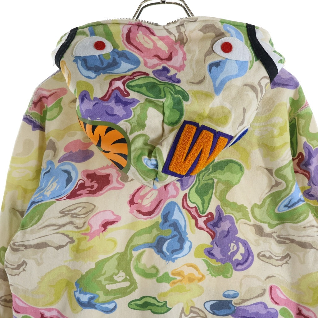 A BATHING APE(アベイシングエイプ) BAPE ART CAMO SHARK HOODIE アートカモ フーデッド ジップアップ シャークパーカー レディース マルチ 001ZPJ802009L