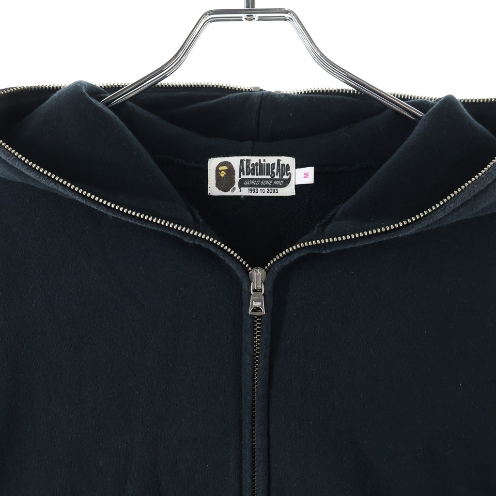 A BATHING APE(アベイシングエイプ) スパンコール ベビーマイロ ジップアップ フーディ パーカー ブラック 002ZPH802508L