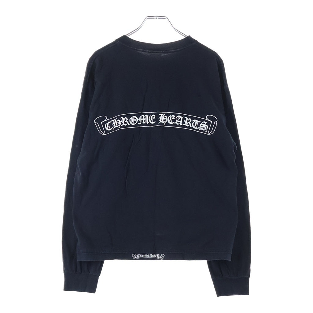 CHROME HEARTS(クロムハーツ) OLD オールド 袖英字ロゴ バックスクロールラベルプリント長袖Tシャツ ブラック レディース