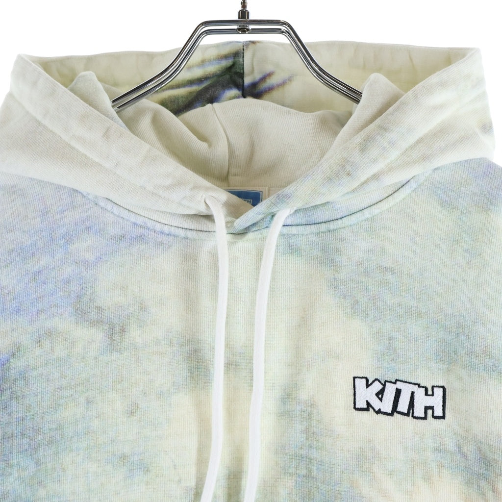 KITH(キス) ×Disney For Donald Duck Hawaiian Vintage Nelson Hoodie ×ディズニー フォア ドナルドダック ハワイアン ヴィンテージ ネルソン フーディー ホワイト KHM033133
