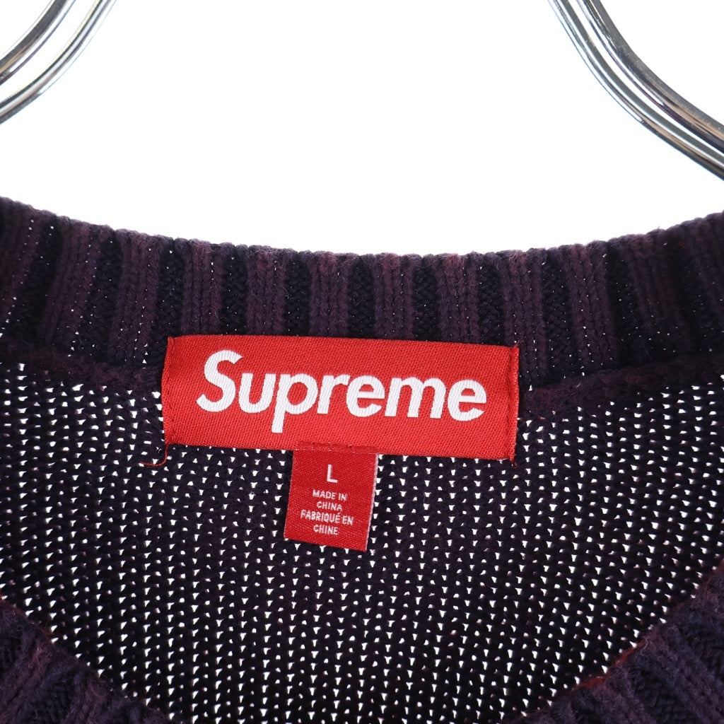 SUPREME(シュプリーム) 24SS Futura Sweater ロゴ プリント 総柄 クルーネック ニット セーター パープル