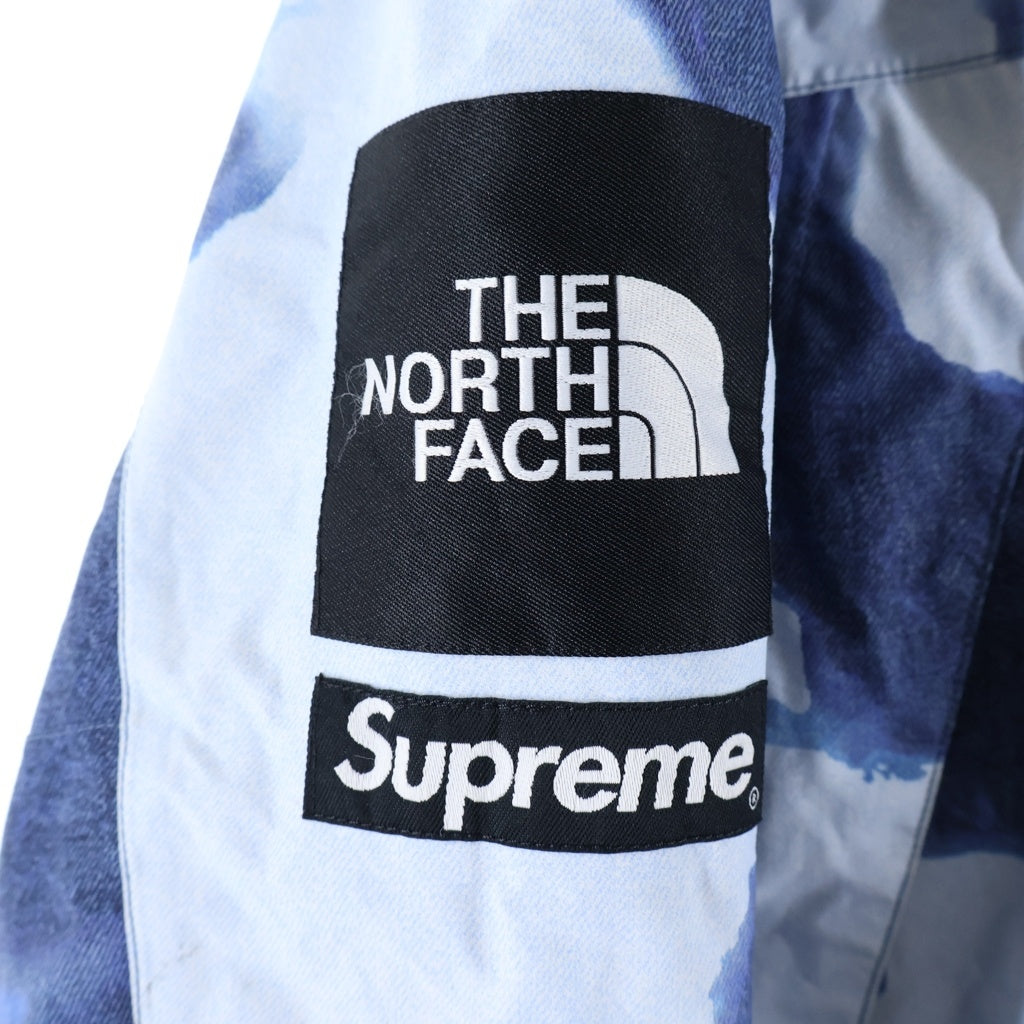 SUPREME(シュプリーム) 21AW×THE NORTH FACE Bleached Denim Print Mountain Jacket ノースフェイス ブリーチデニム マウンテンジャケット パーカー ナイロンジャケット ブルー NP52100I