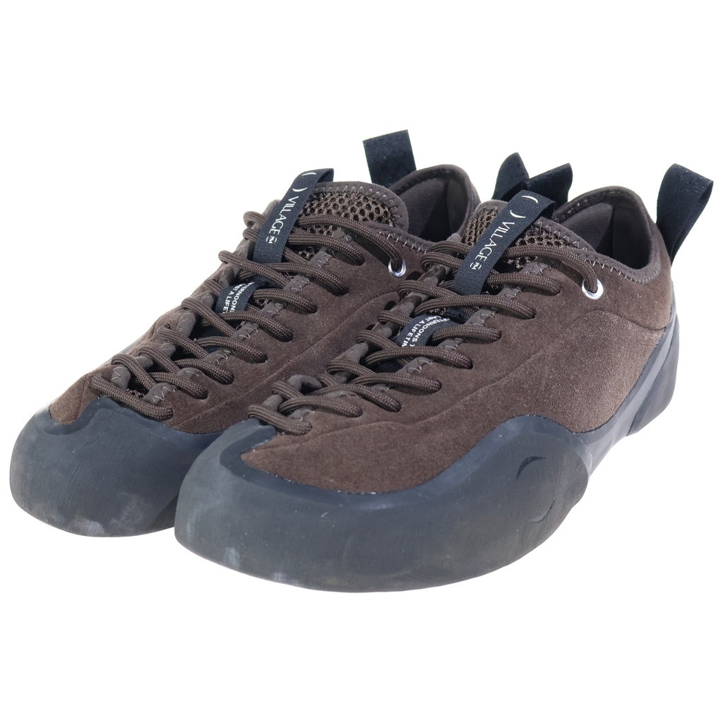 NO BRAND(ノーブランド) Village PM ヴィレッジピーエム レースアップ スエード切替ローカットスニーカー シューズ ブラウン US8.5/26.5cm