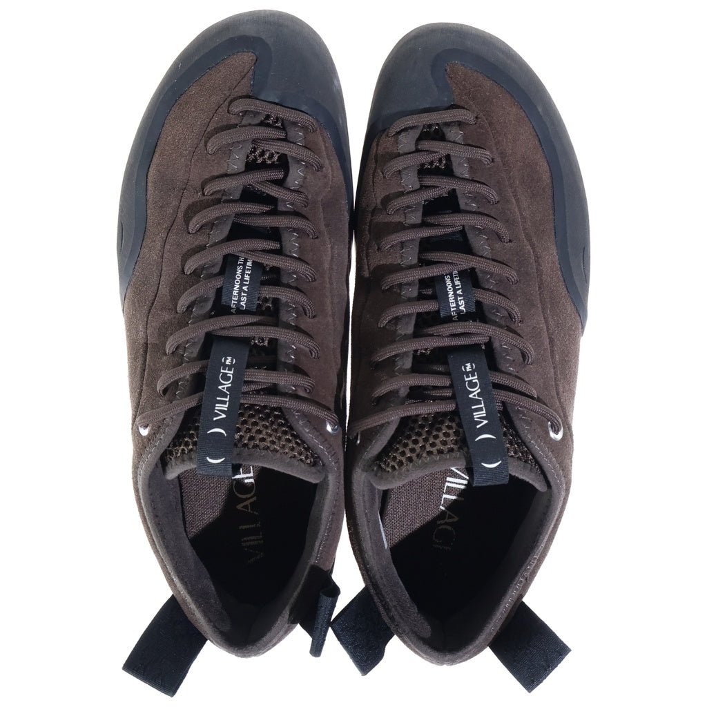 NO BRAND(ノーブランド) Village PM ヴィレッジピーエム レースアップ スエード切替ローカットスニーカー シューズ ブラウン US8.5/26.5cm