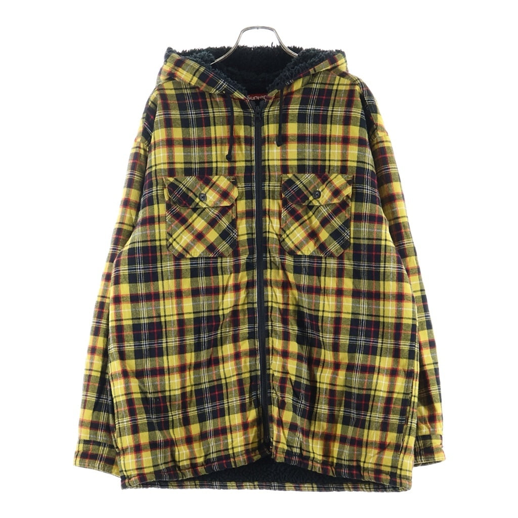 SUPREME(シュプリーム) 25AW Lined Zip Up Hooded Flannel Shirt ラインド ジップ アップ フーデッド フランネル シャツ イエロー