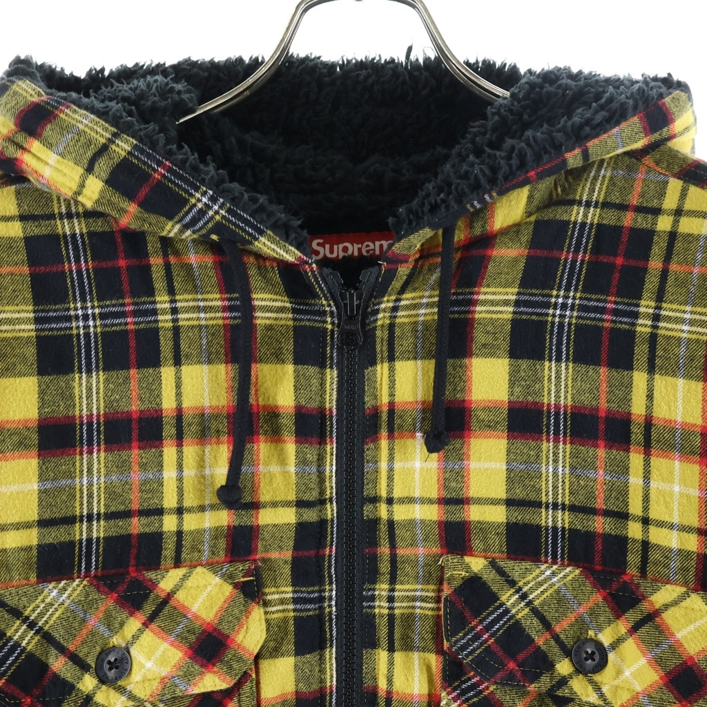 SUPREME(シュプリーム) 25AW Lined Zip Up Hooded Flannel Shirt ラインド ジップ アップ フーデッド フランネル シャツ イエロー