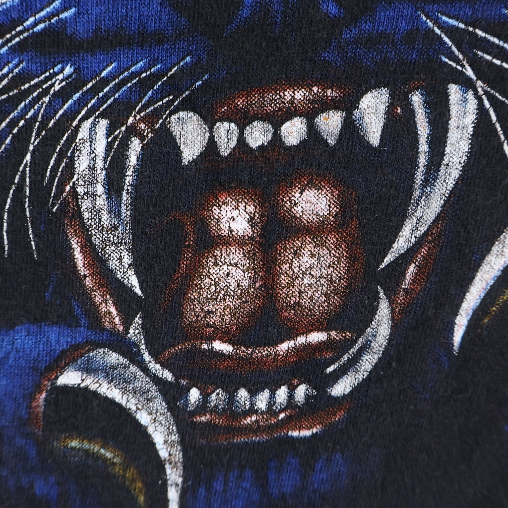 VINTAGE(ヴィンテージ) 90s AMERICAN THUNDER アメリカサンダー ブラックパンサー グラフィックプリント半袖Tシャツ カットソー ブラック