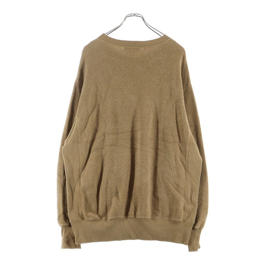 UNDERCOVER(アンダーカバー) 23AW Insideout Pullover Sweat 起毛裏毛裏 パッチデザイン クルーネック スウェット シャツ ブラウン