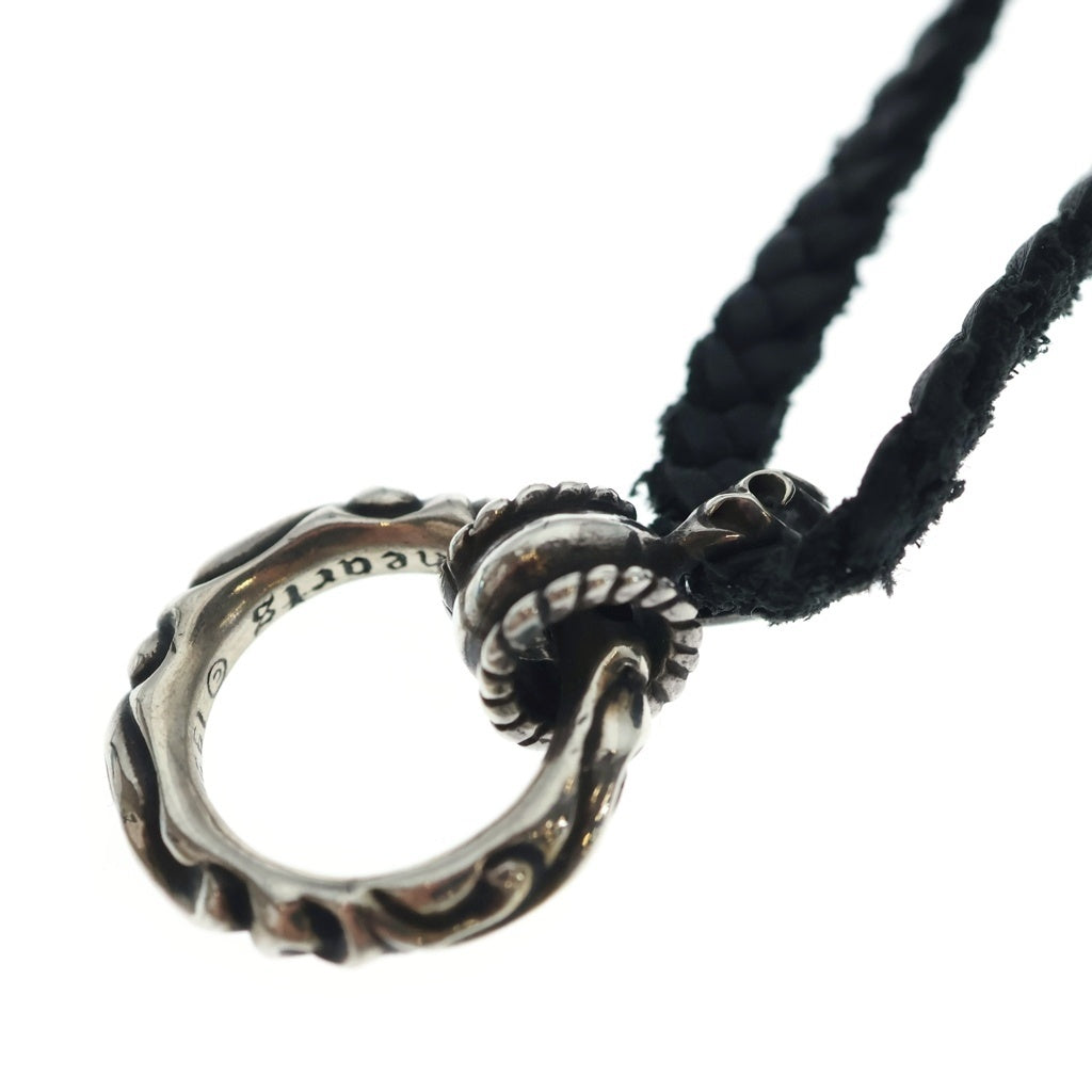 CHROME HEARTS(クロムハーツ) EYWR LOOP SCRL BAND アイウェアループ スクロールバンド レザーブレイドネックレス シルバー/ブラック