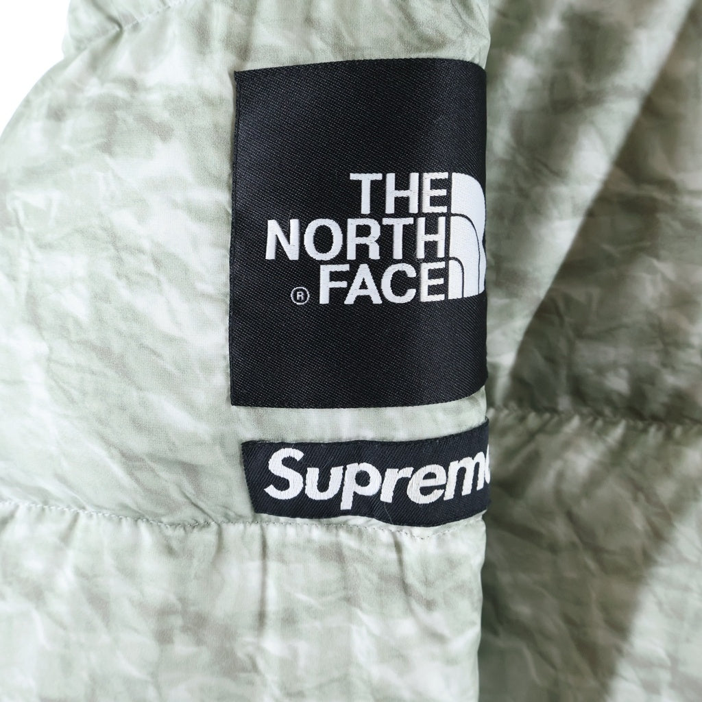 SUPREME(シュプリーム) ×The North Face Nuptse Jacket White Paper Print ×ザノースフェイス ヌプシ ジャケット ホワイトペーパープリント ホワイト/ブラック ND91806I