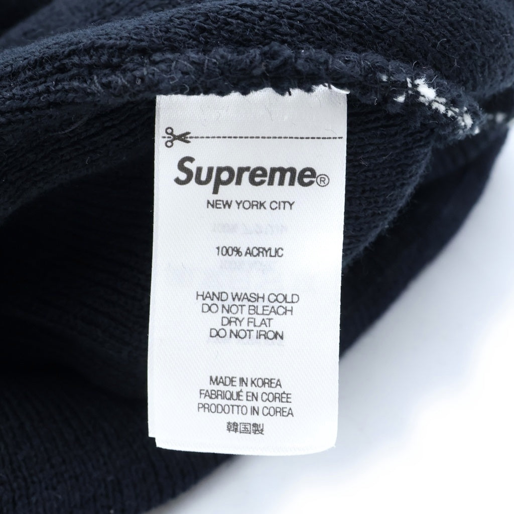 SUPREME(シュプリーム) 22SS Rose Beanie ローズ柄 ロゴ デザイン ビーニー 帽子 ブラック