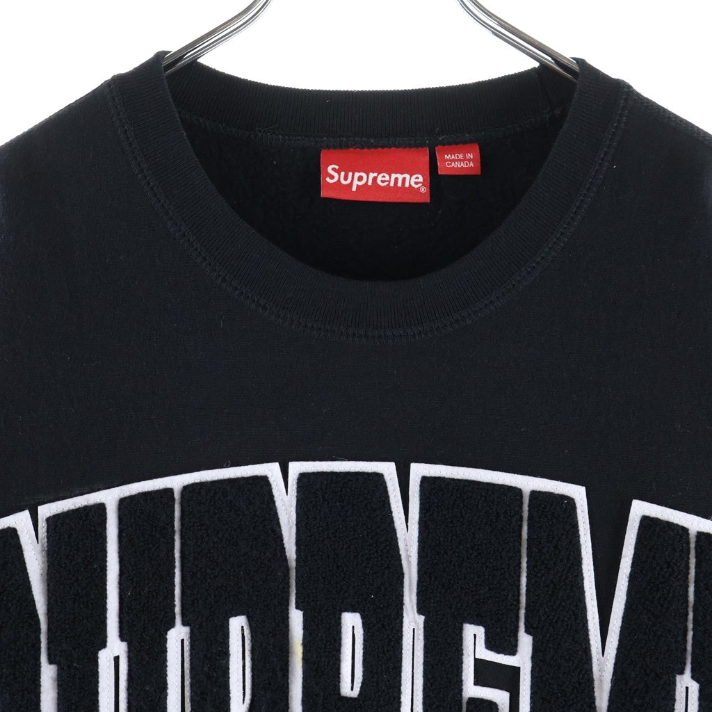 SUPREME(シュプリーム) 21AW Cities Arc Crewneck ロゴ パッチ エンブロイド クルーネック スウェット ブラック