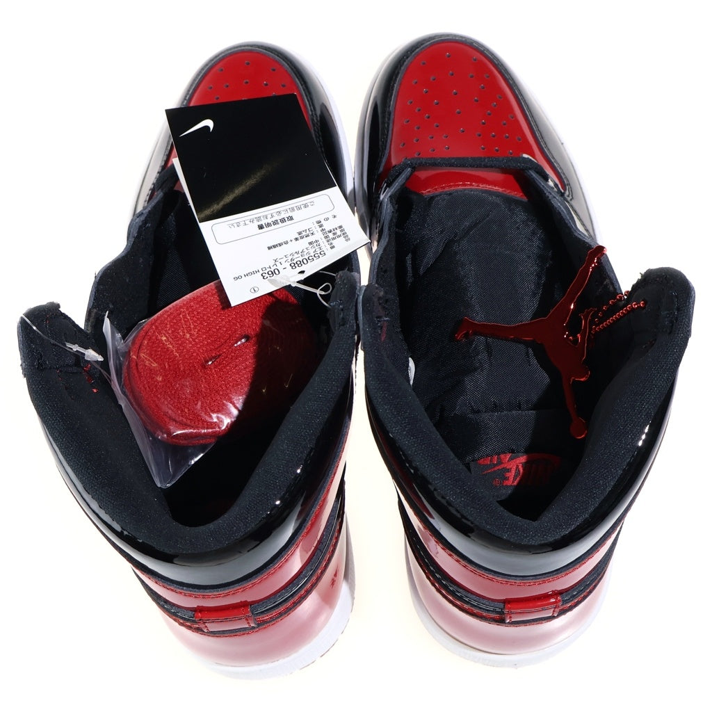 NIKE(ナイキ) AIR JORDAN 1 HIGH OG PATENT BRED エアジョーダン1 パテントブレッド レッド/ブラック US8.5/26.5cm 555088-063