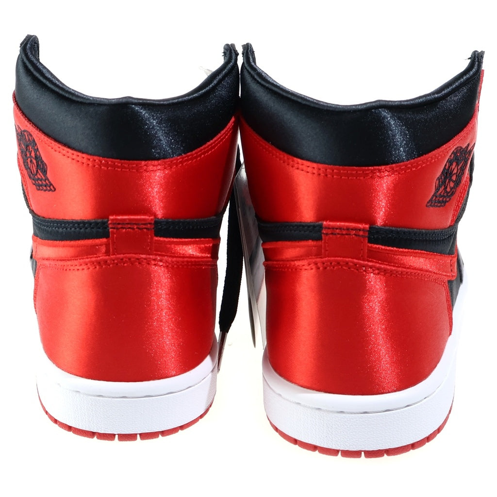 NIKE(ナイキ) WMNS AIR JORDAN 1 RETRO HI OG SATIN BRED ウィメンズ エアジョーダン サテンブレッド ハイカットスニーカー シューズ ブラック/レッド US10/27cm FD4810-061