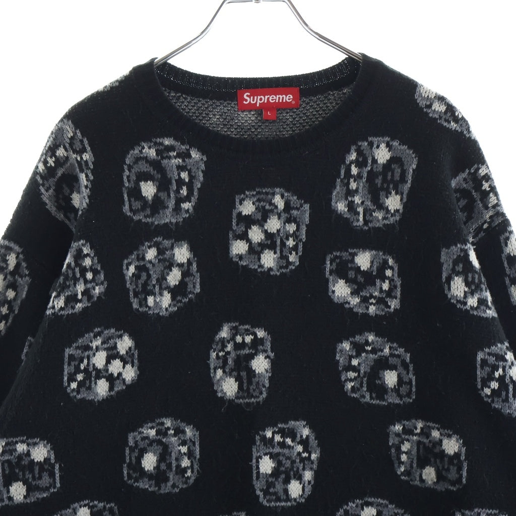 SUPREME(シュプリーム) 22AW Dice Sweater ダイスグラフィックデザイン クルーネックニット セーター ブラック