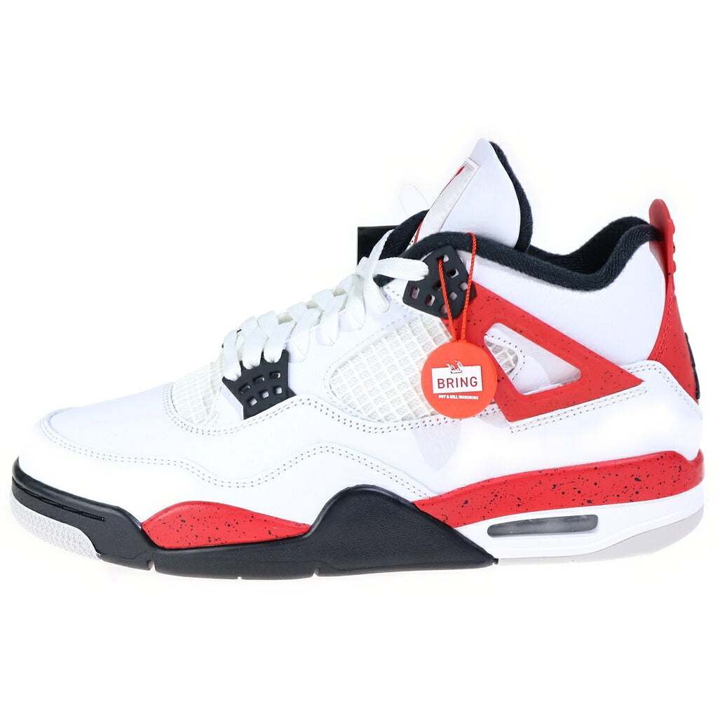 NIKE(ナイキ) AIR JORDAN RETRO Red Cement エアジョーダン 4 レッドセメント ハイカットスニーカー ホワイト/レッド US9.5/27.5cm DH6927-161