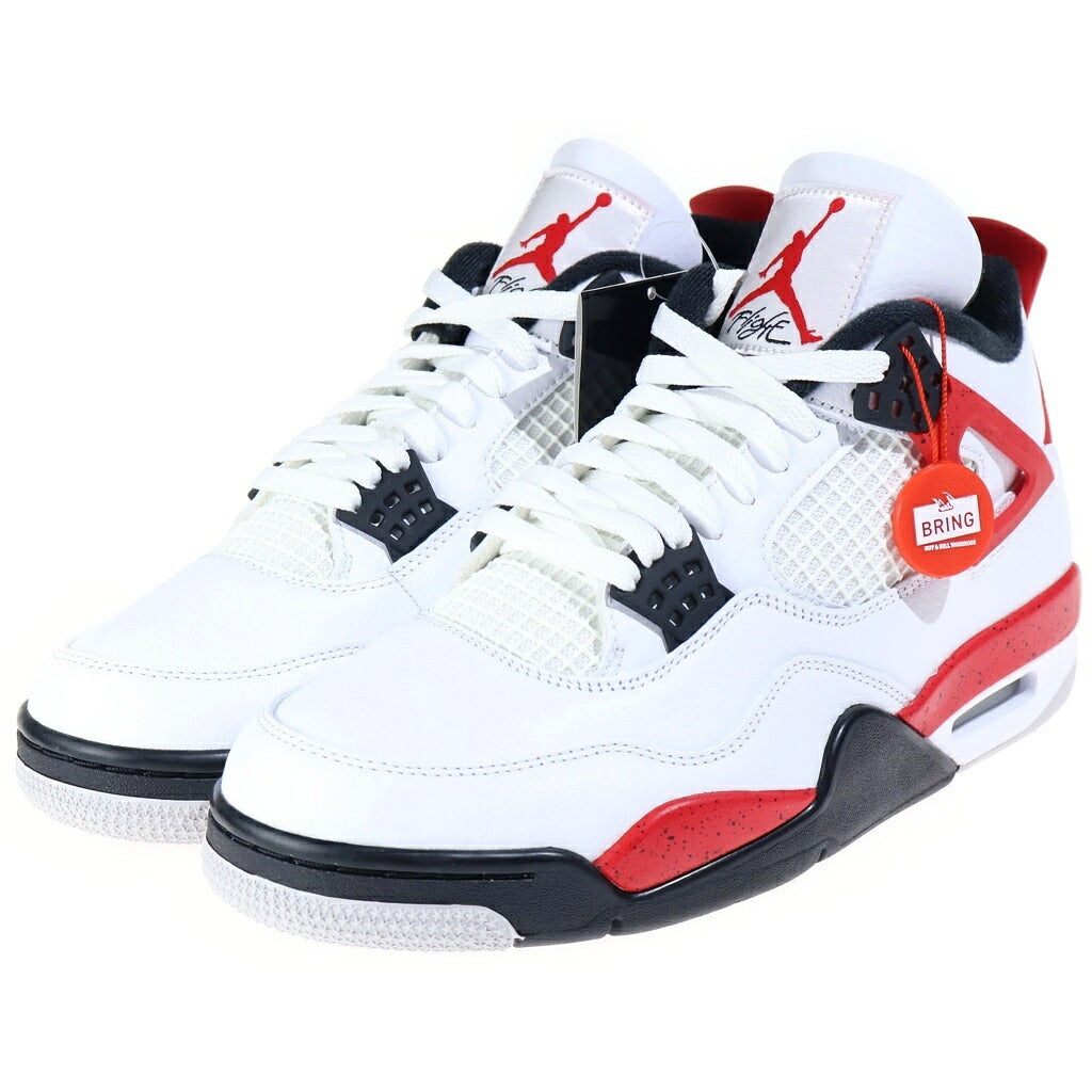 NIKE(ナイキ) AIR JORDAN RETRO Red Cement エアジョーダン 4 レッドセメント ハイカットスニーカー ホワイト/レッド US9.5/27.5cm DH6927-161