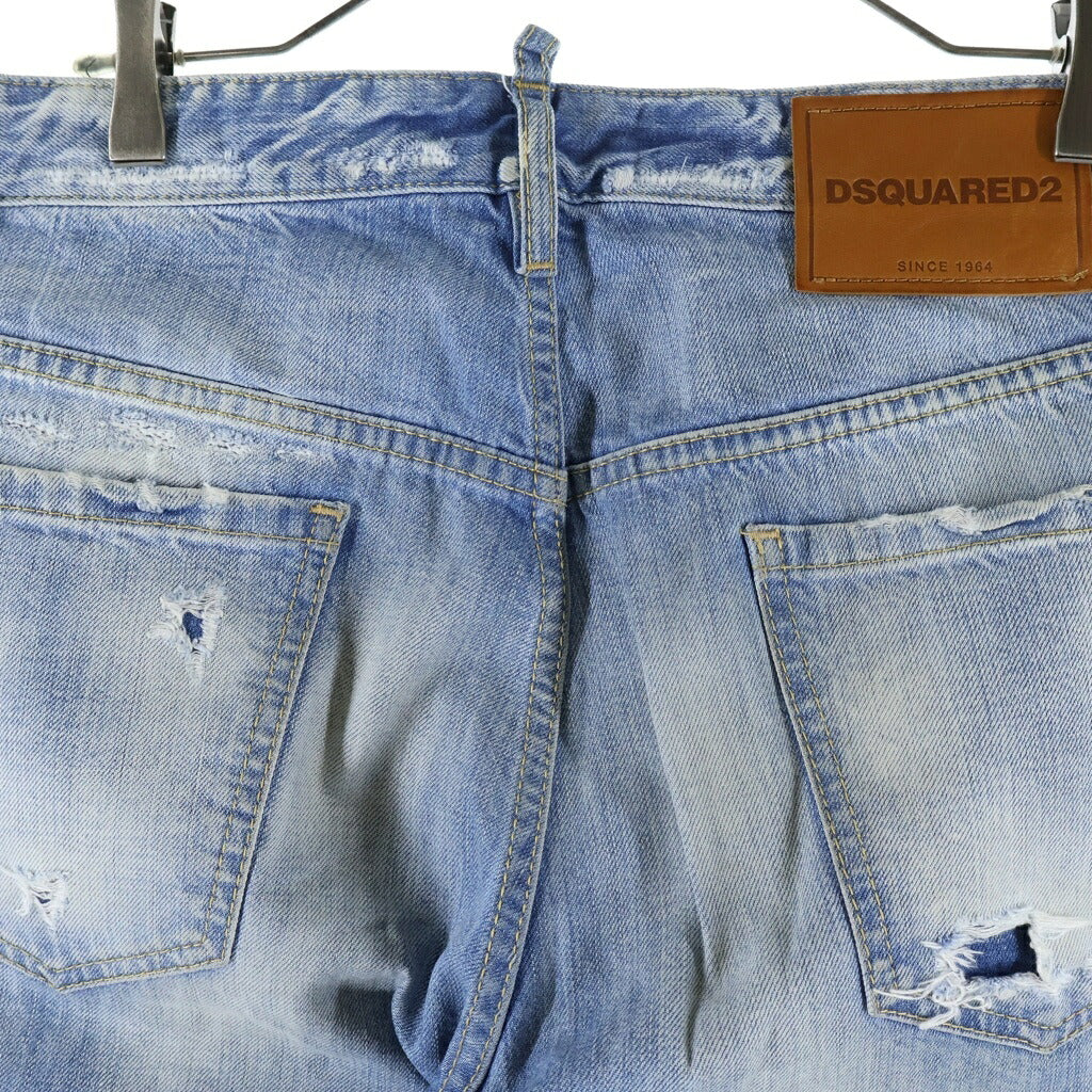 DSQUARED2(ディースクエアード) 22AW Roadie Jean ローディー ジーンズ クラッシュ ウォッシュ加工 デニム パンツ インディゴ S74LB1176