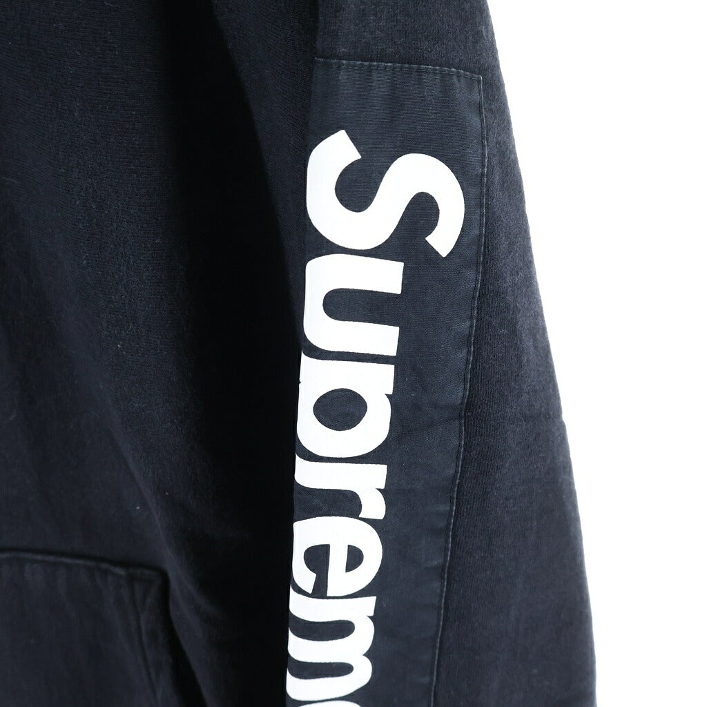 SUPREME(シュプリーム) 17SS Sleeve Patch Hooded Sweatshirt スリーブパッチ フーデット スウェットシャツ パーカー ブラック