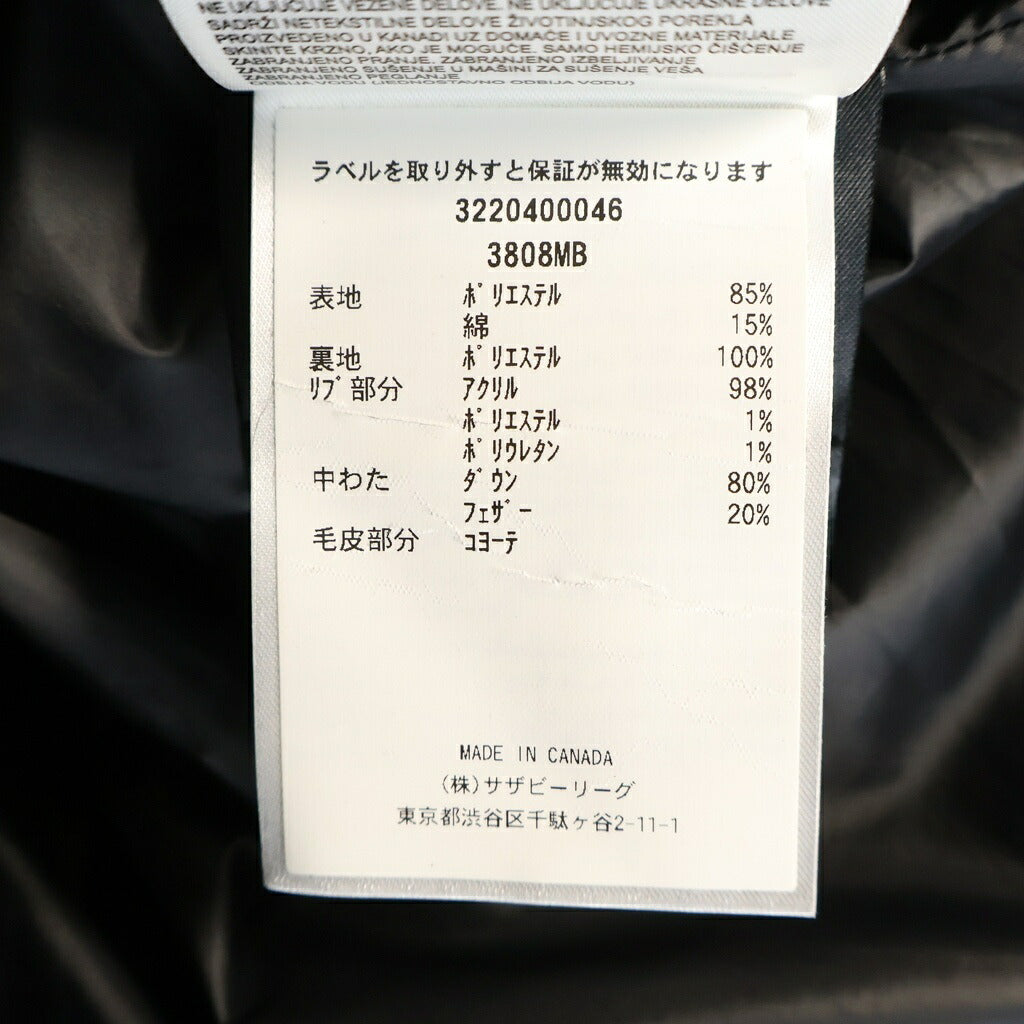 CANADA GOOSE(カナダグース) WYNDHAM PARKA BLACK LABEL ウィンダムパーカー ブラックレーベル ファー付きダウンジャケット ブラック 3808MB