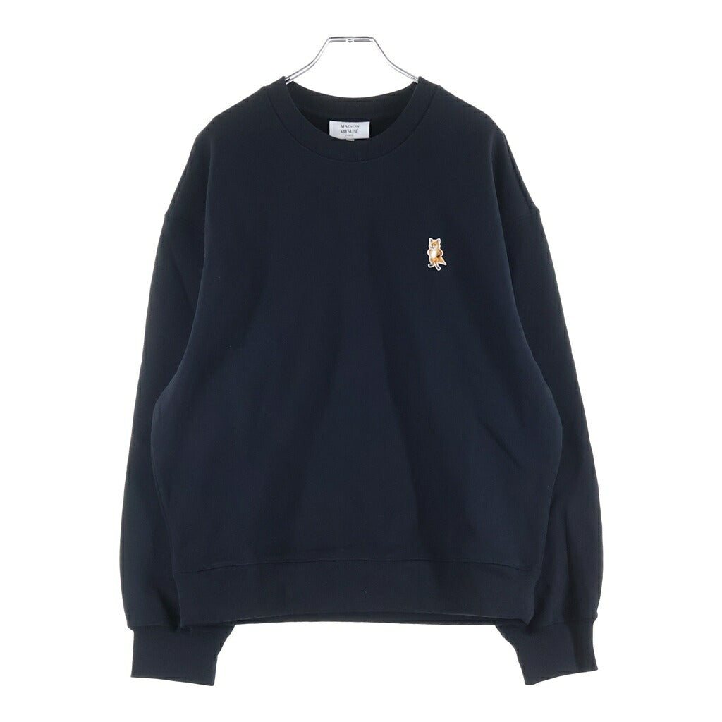 MAISON KITSUNE(メゾンキツネ) 25AW STANDING FOX COMFORT SWEATSHIRT スタンディング フォックス コンフォート クルーネック スウェットシャツ ブラック PM00311KM0341