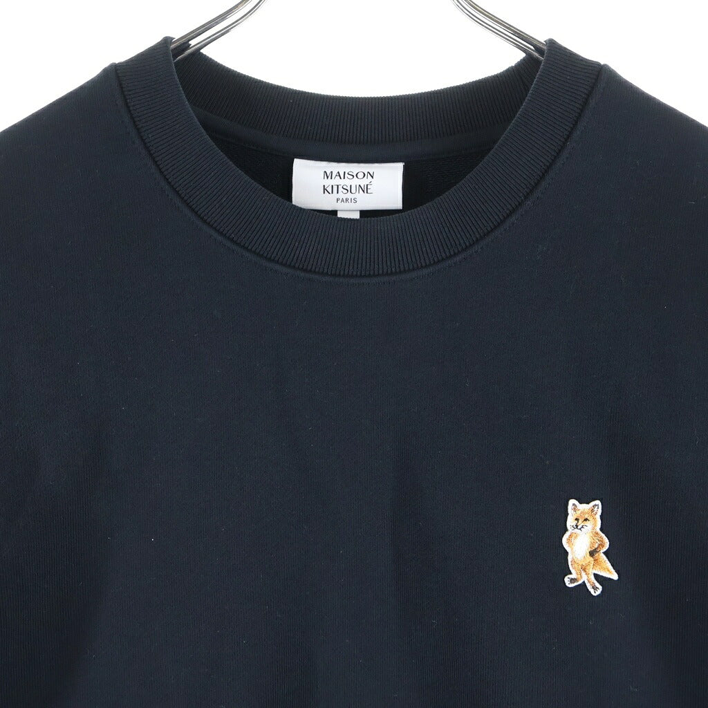 MAISON KITSUNE(メゾンキツネ) 25AW STANDING FOX COMFORT SWEATSHIRT スタンディング フォックス コンフォート クルーネック スウェットシャツ ブラック PM00311KM0341